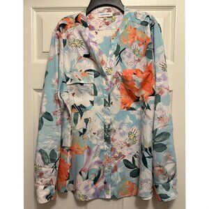 Calvin Klein Floral Blouse, Size L
